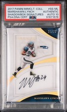 2017 Immaculate Shadowbox Marshawn Lynch On Card Auto Jersey#24/25 Psa Auto 10