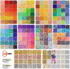 30000 Clay Beads Kit with 2300 Gold Spacers for Jewelry Making
