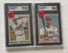 Puljols Topps Heritage Chrome /999 Lot 2017 THC413 SGC 10 & 2019 THC423 SGC 9.5