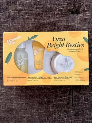 New Saturday Skin Yuzu Bright Besties Vitamin C Toner, Eye Cream, Sleep Mask