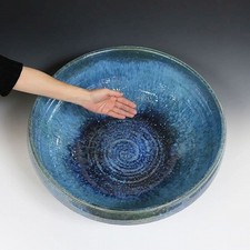Large Hand-Formed Shigaraki Ware Water Basin (Size 20) for Goldfish/Medaka