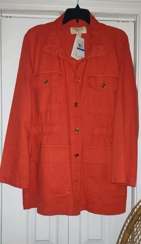 Giacca Michael Kors stile denim arancione XL NUOVA CON ETICHETTA