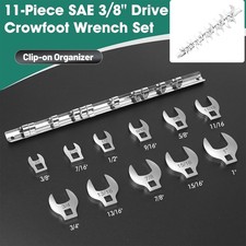 11 Piece Crows Foot Wrench Set Sae Sizes From 38 To 1 Crowsfoot Wrenches Set 11 Piece Crows Foot Wrench Set Sae Sizes From 38 To 1 Crowsfoot Wrenches Set