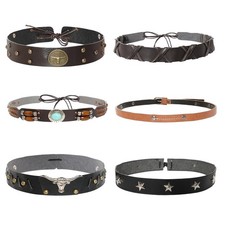 6Pcs Cowboy Hat Bands for Women Men Western Hat Band Cowboy Cowgirl Accessories