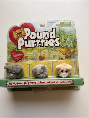 VINTAGE 1995 POUND PURRIES PUR-R-RIES SET OF 3 KITTY CAT NEW IN PACKAGE GALOOB