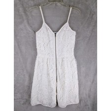 Buttons White Floral Lace Dress Small Front Fit and Flare S