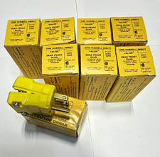 Qty 8 Made In USA Hubbell 5965VY Valise Dead Front Plug NEMA 5-15P 15A 125V NOS