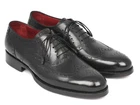 Paul Parkman Men's Wingtip Oxford Shoes Goodyear Welted Black (ID#027-BLK)