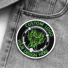 Custom Embroidered Patches Personalised Name Design Your Own Logo  Iron/Sew-on
