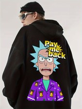 Rick and Morty Officially Licensed Hooded Sweatshirt - Funny Rick Graphic with B