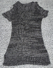 Derek Heart Grey Marled Knit Tunic Sweater Dress Cowl Style Neck Womens Sz Large