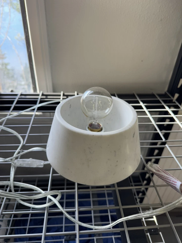 CB2 White Marble Modern Table Lamp - Image 4 of 4