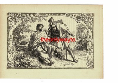 VORSICHT vor dem SCHLAFEN AUF DEM VERZAUBERTEN BODEN, Buchillustration (Druck), 1850er Jahre