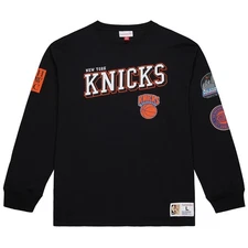 Men's New York Knicks Mitchell & Ness Vintage Logo Training Camp Long Sleeve Tee
