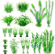 Aquarium Plants 20 Pack Artificial Fish Tank Plants Aquarium Decorations Green)