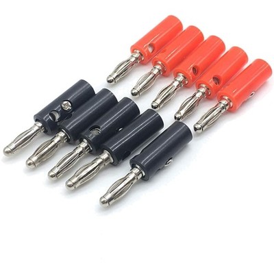 10er Pack Bananenstecker 4mm Jack schwarz rot Kunststoff vernickelt