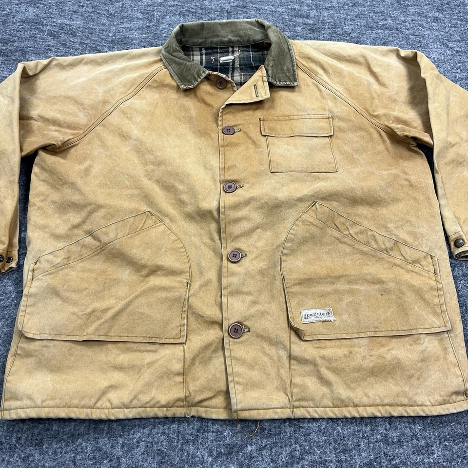 Винтажный Ruddy утка куртка мужская очень большой коричневый холст поле охоты пальто - Изображение 2 из 4