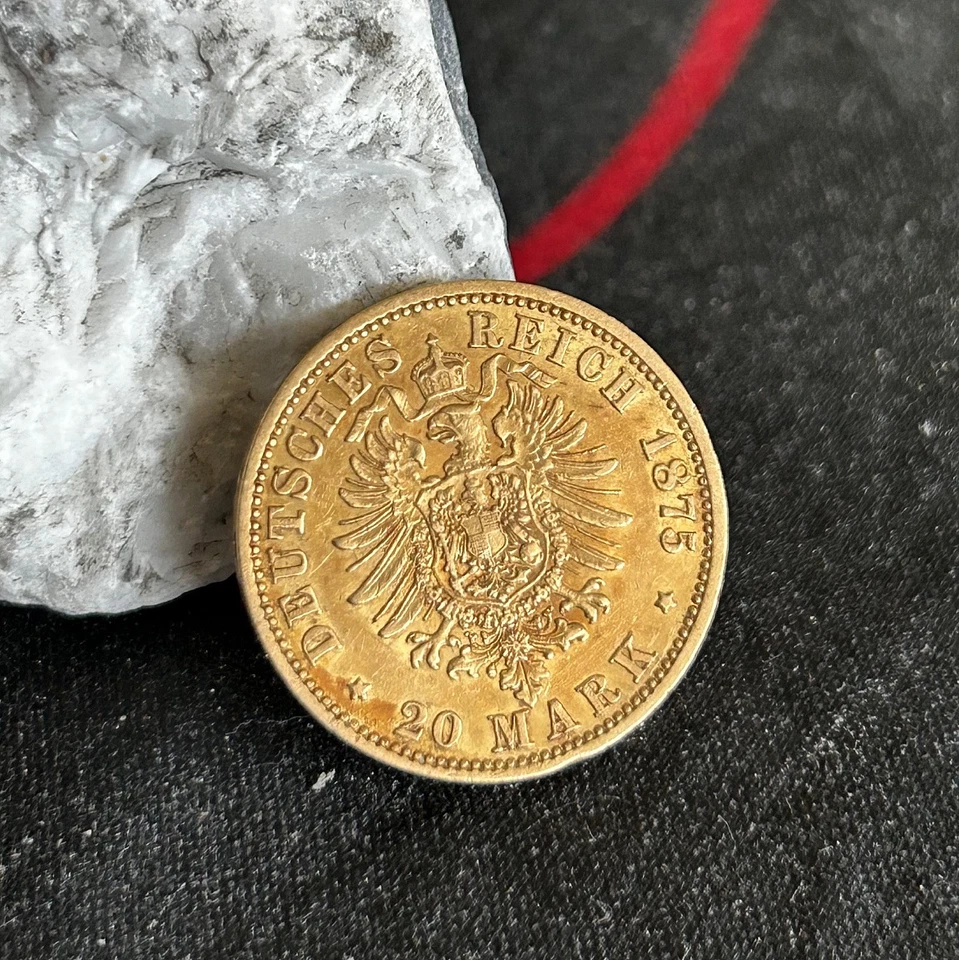 ALLEMAGNE - BRUNSWICK 20 Mark OR Guillaume Duc de Brunswick 1875 Berlin, R2 - Photo 2/3