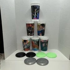 5 Batman Returns McDonalds Collector Promo Cups Lot Complete W/ Lids 1992 (Used)