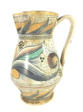 Brocca italiana con manico in maiolica stile XV-XVI secolo