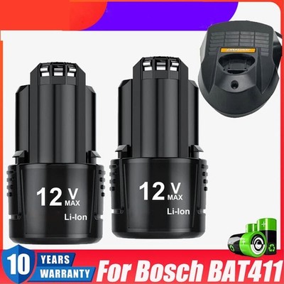 1-4x 10.8V/12V 4800mAh Battery / Charger for Bosch BAT411 BAT411A BAT412 GSR GDR