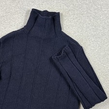 Vintage Polo Sport Ralph Lauren Sweater Womens Medium Navy Turtleneck Knit
