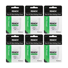 Mint Waxed Dental Floss, Shred Resistant, Deep Cleaning, 6 Pack, 55 yd