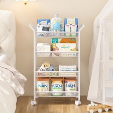 4-Tier Baby Diaper Caddy Cart, Diaper Caddy Organizer and Storage, Nursery an...