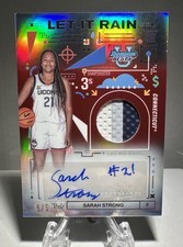 2024-25 Bowman University Best Let It Rain Relic Red Auto Sarah Strong 5/5 UCONN