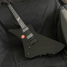 Left Handed Black Electric Guitar James Snakebyte Black Hardware HH Pickups