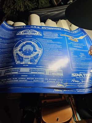 Vintage Star Trek USS Enterprise NCC-1701-A Hand SIGNED Herman ZIMMERMAN Poster