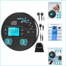 Rechargeable Walkman CD Player with Lightweight Design  Stereo Speakers, Black