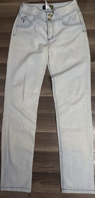 Virtual Sensuality Light contracted stitch Straight Denim Jeans Women's Size 7