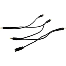 JacobsParts 1:5 DC Daisy-Chain Power Splitter Cable 1 Female to 5 Male Black 