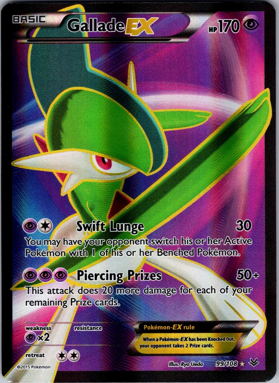 Gallade EX (99 Full Art) Ultra Rare XY - Roaring Skies 99/108 NM - Pokemon TCG