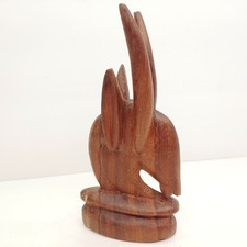 Antelope Gazelle Head Hand Carved Africa Wooden Sulpture 11" Tall Nyamazane