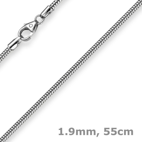 1,9Mm Schlangenkette Kette Collier Aus 585 Gold WeißGold, 55Cm, Damen, Goldkette-image