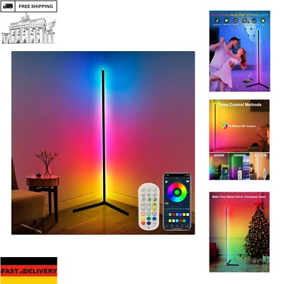 DeeprBling LED Stehlampe Wohnzimmer, 165cm Ecklampe RGB Dimmbar mit Fernbedie...