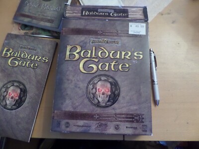 Baldur's Gate Big Box + Manual Map & Chart 1998 Forgotten Realms *Windows 9598*