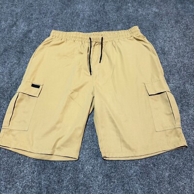 Shein Shorts Mens Extra Large Khaki Pull On Drawstring High Rise Cargo  Pockets