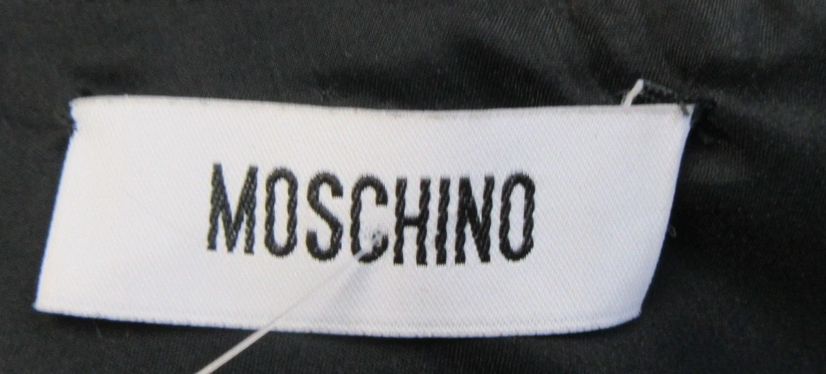 MOSCHINO abito tubino nero con fiocco in chiffon davanti TG 2