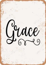 METAL SIGN - Grace - Vintage Rusty Look