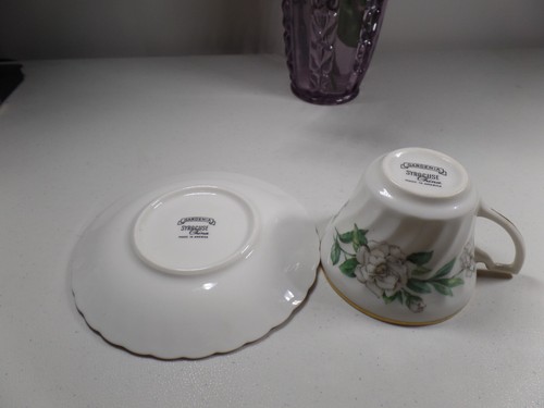 Syracuse China Made in U.S.A Cup & Saucer "Gardenia" Swirl Pattern - Picture 7 of 7