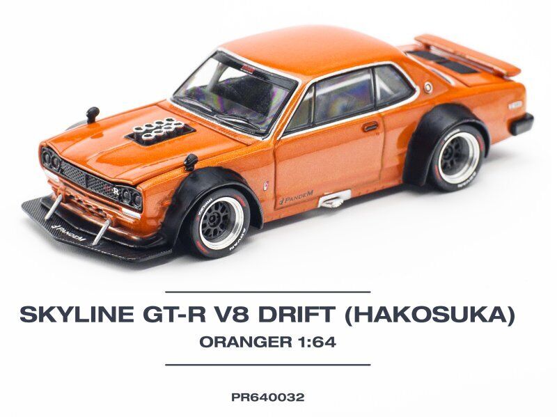 NISSAN Skyline GT-R V8 Drift - HAKOSUKA - orange black - POPRACE 164