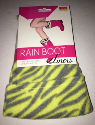 Rain Boot Liners-Yellow Zebra-Sz Small 5-7 Keep Your Toes Toasty-SHIPS N 24 HRS