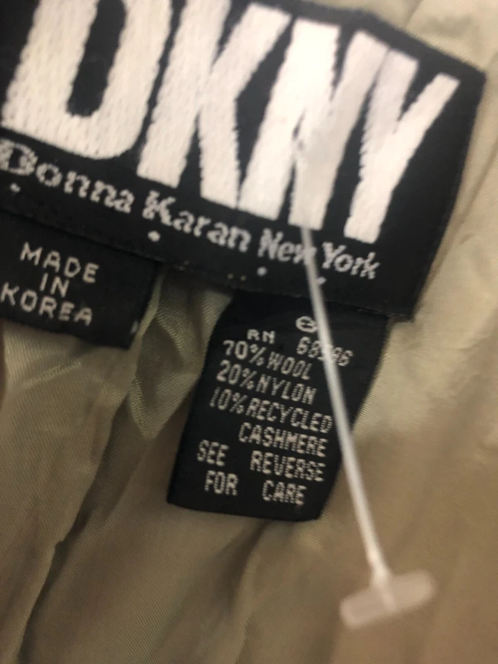 Blazer DKNY Donna Karan Nueva York Mezcla Lana Talla 8 Beige Foto 2 de 4