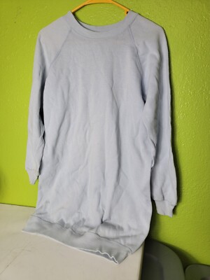 Vintage Womens Crewneck Bassett Walker Medium 10-12 Blue 90s 50/50 Made In USA