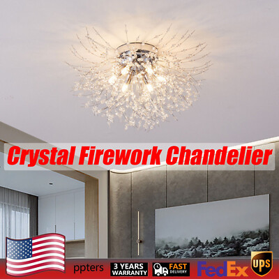 Crystal Sputnik Dandelion Firework Pendant Lamp Ceiling Light Fixture Chandelier