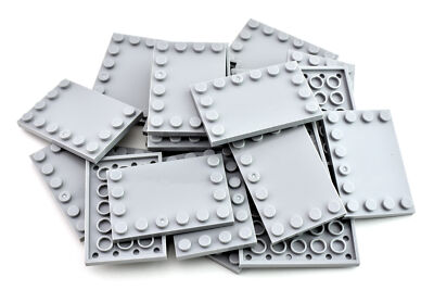 TCM BRICKS Light Bluish Gray 4x6 Tile w/ Studs on Edges X10 Compatible Parts 