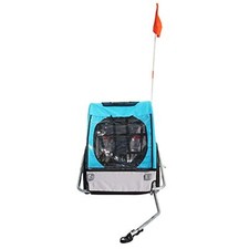 Remorque velo enfant couverte 2 places maxi 45kg colori bleu avec roues 20" à